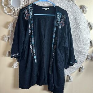 Black American Eagle kimono cardigan with floral print